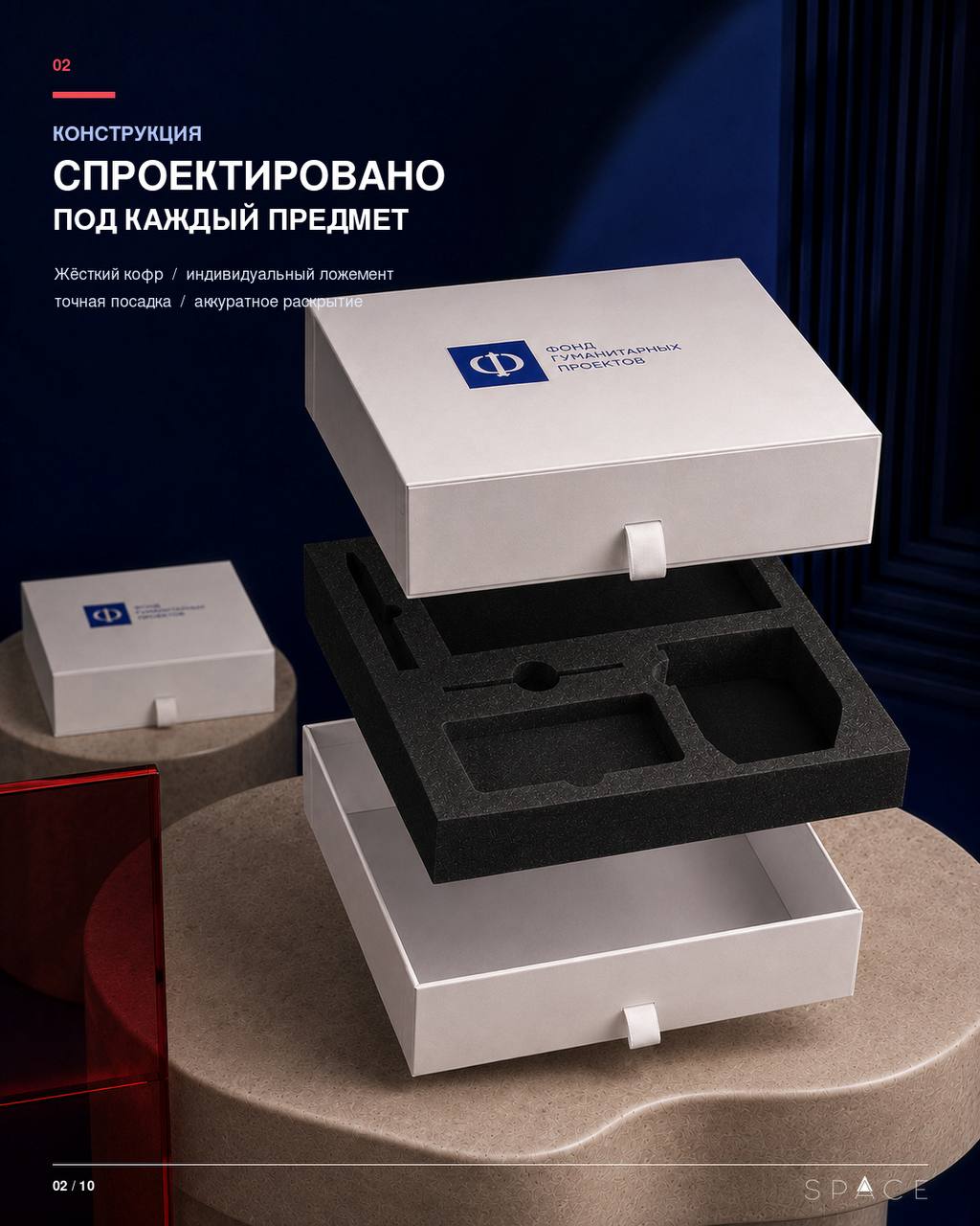 Конструкция коробки с индивидуальным ложементом